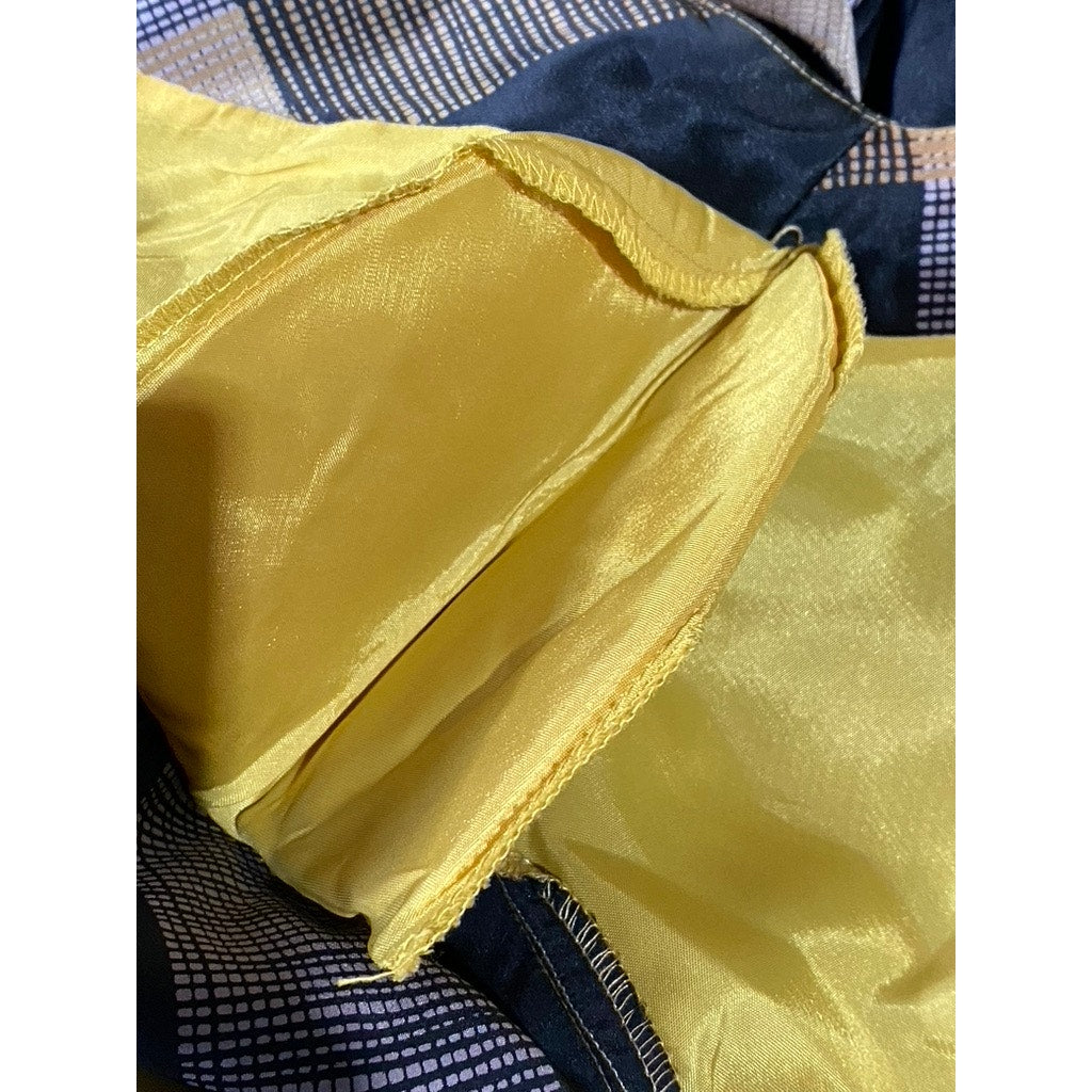 FRANCESCA OF DAMON FOR STARINGTON Women's Tan/Yellow Vintage Plaid Silk Coat SZ8