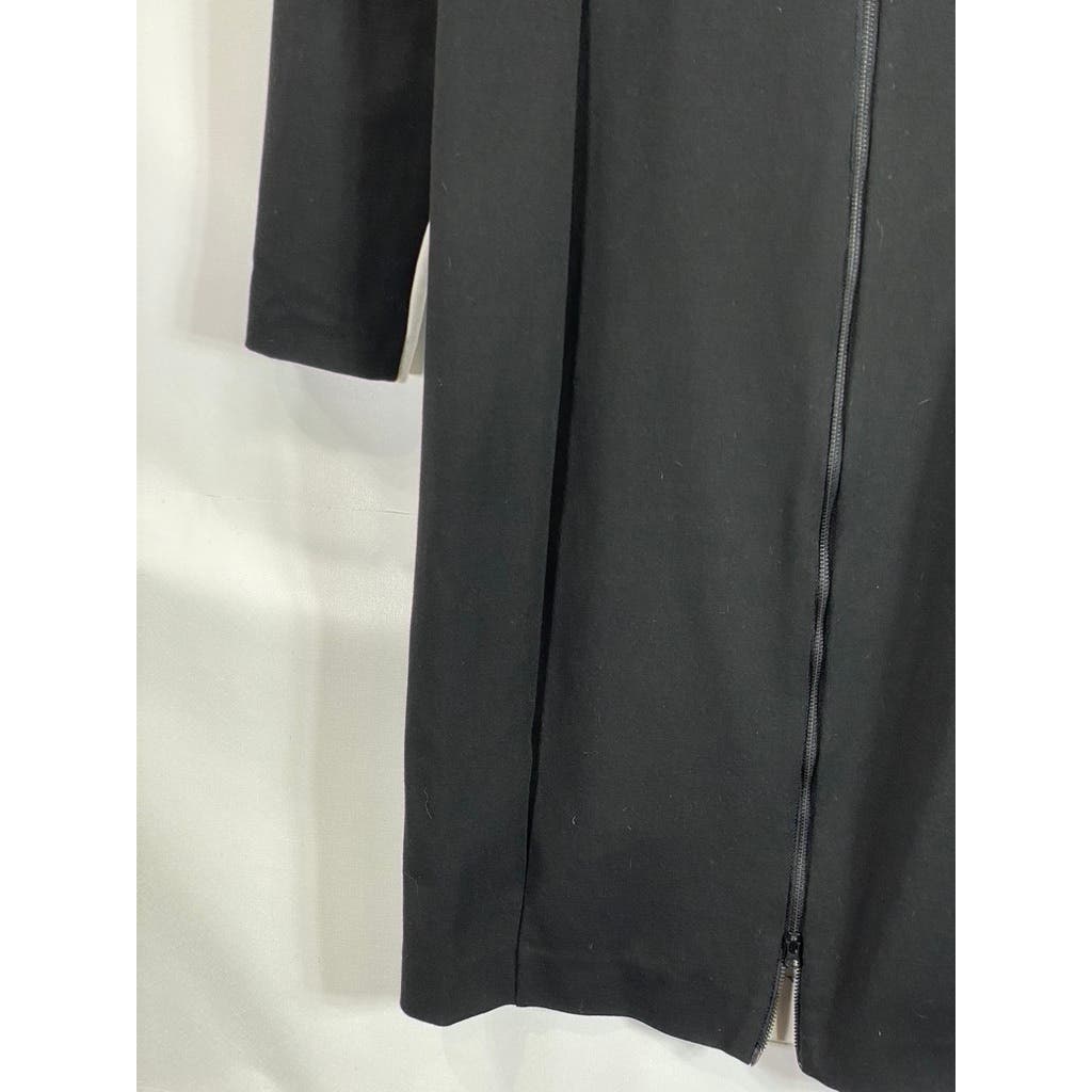 NARCISO RODRIGUEZ Women's Black/White Color Block Sheath Long Sleeve Dress SZ M