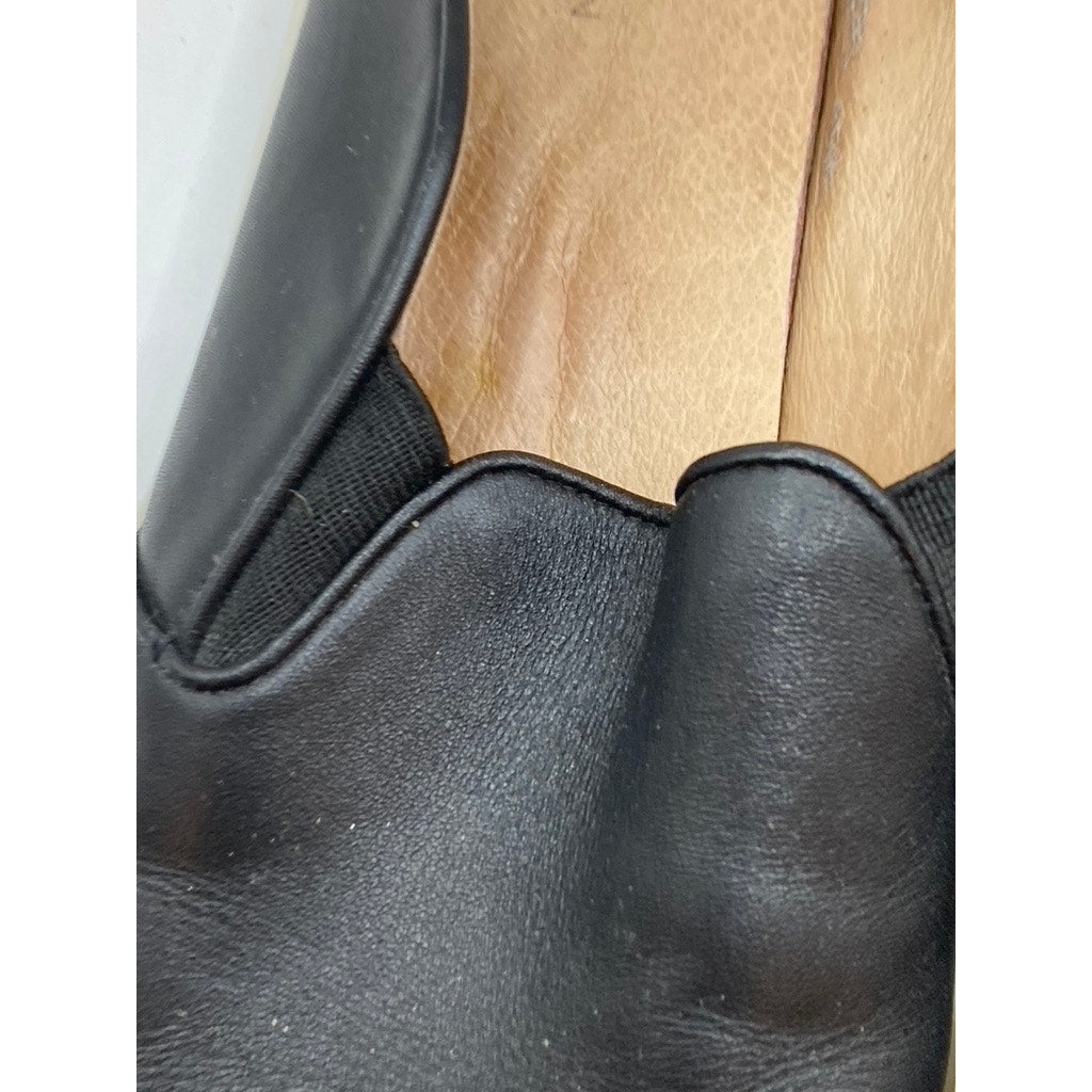 CASLON Women's Black Leather Round-Toe Slip-On Casual Mule Shoes SZ 9.5