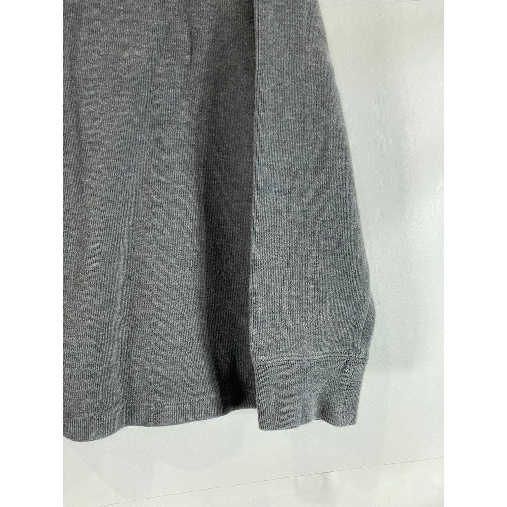 POLO RALPH LAUREN Men's Gray Classic Estate-Rib Quarter-Zip Pullover Sweater SZM
