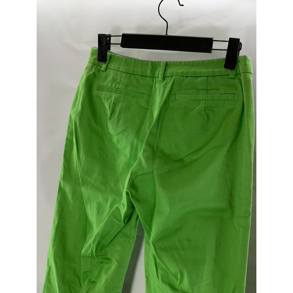 SJSJ Women's Bright Green Straight-Leg Dress Pants SZ M