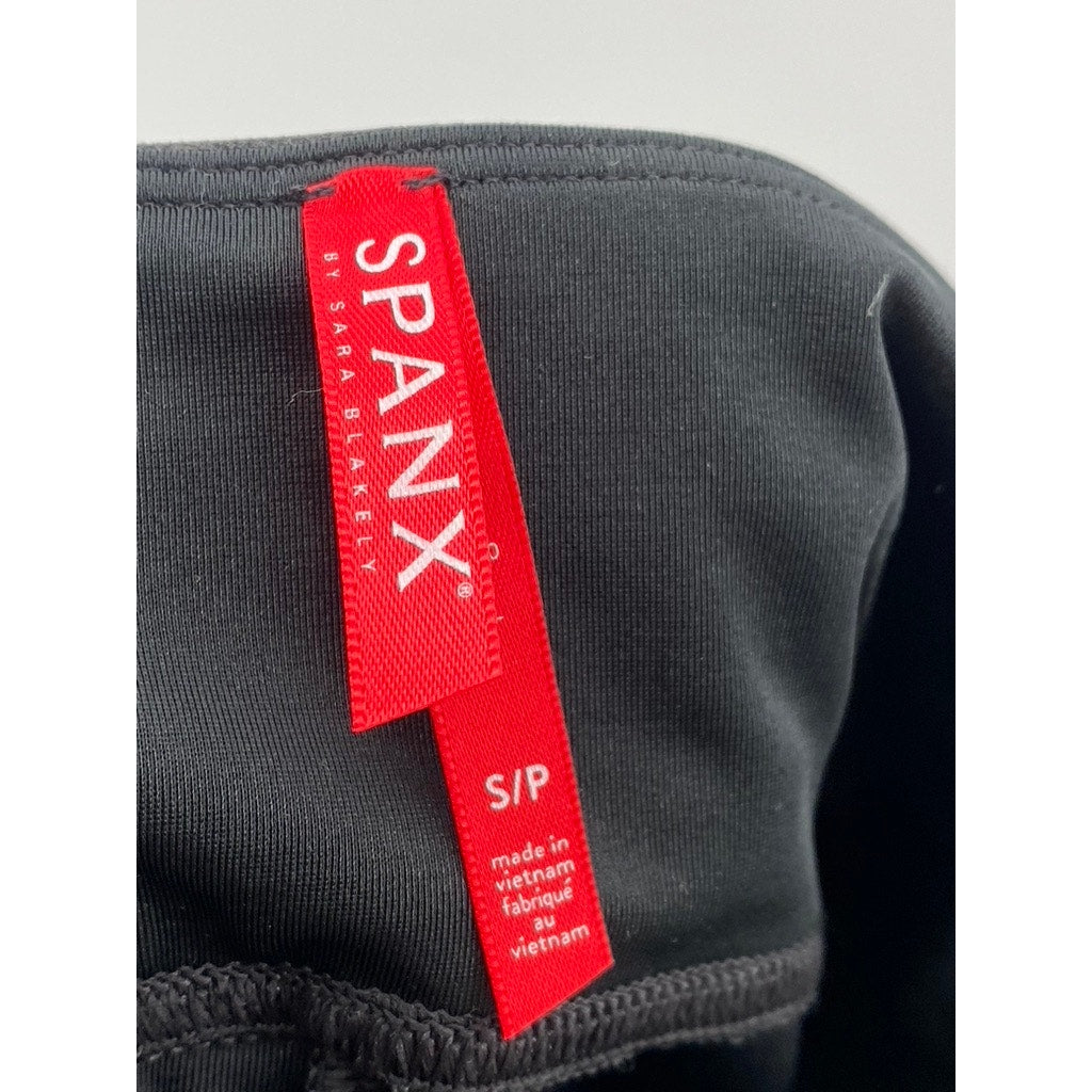 SPANX BY SARA BLAKELY Women's Black Faux Leather Pull-On Ankle Leggings SZ S