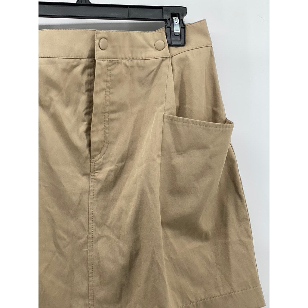 ZARA Women's Tan Solid A-Line Mini Skirt SZ L