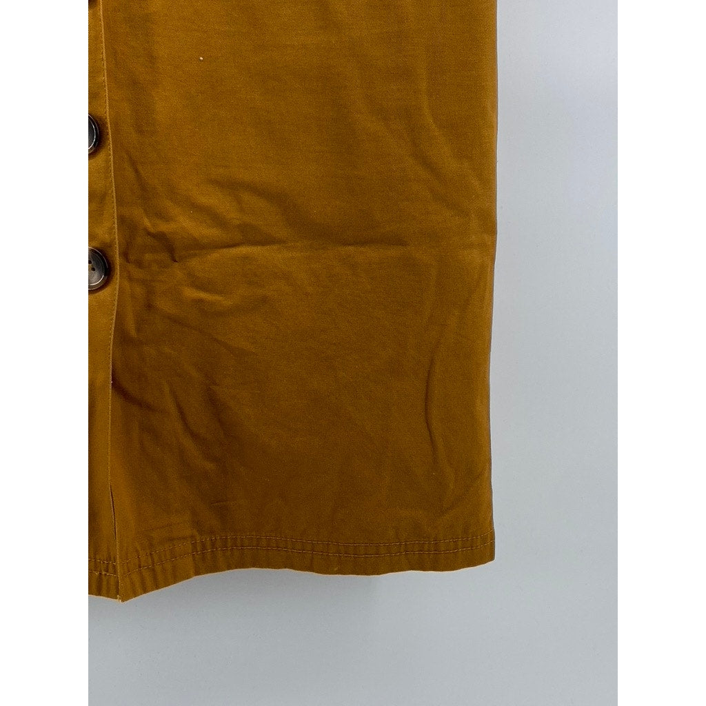 & OTHER STORIES Paris Atelier Women's Brown Button-Up Straight Midi Skirt SZ 4