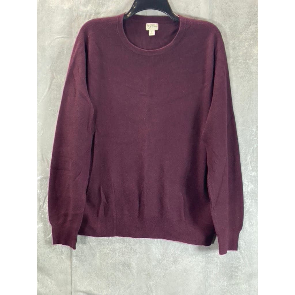 J.CREW Men's Eggplant Crewneck Knit Long Sleeve Pullover Sweater SZ L