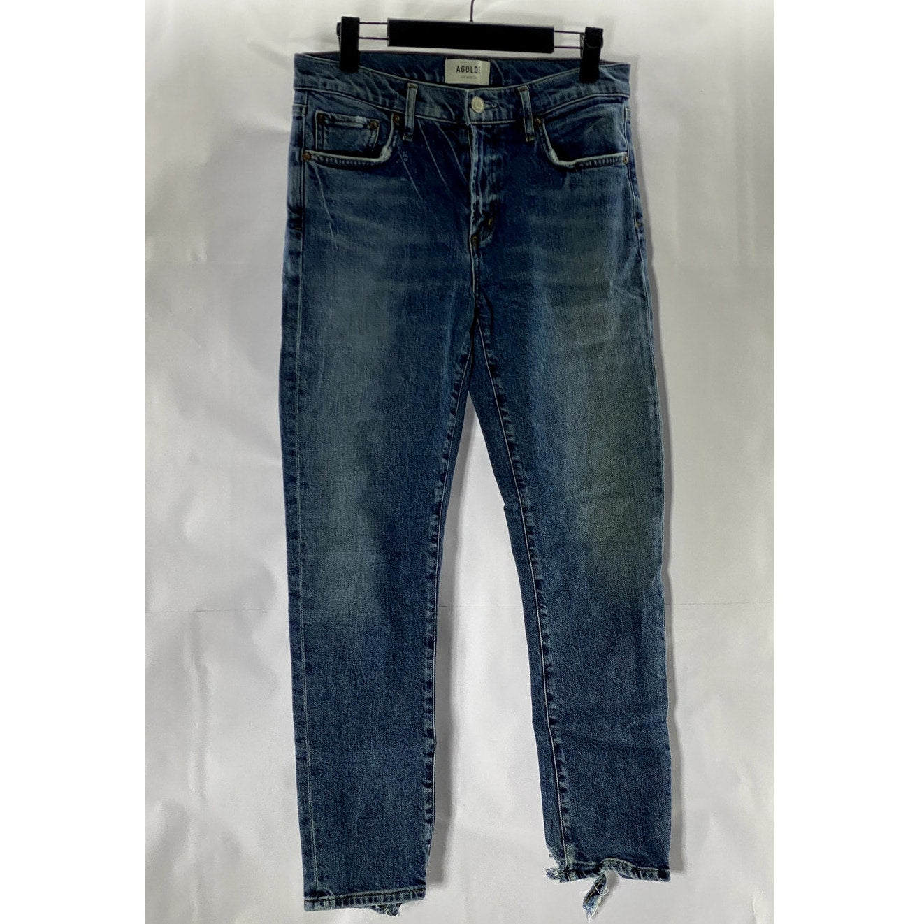 AGOLDE Los Angeles Women's Dark Blue Toni Denim Distressed Five-Pocket Jean SZ26