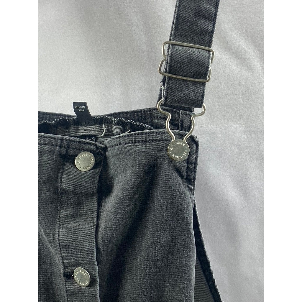 ART CLASS X TARGET Girls' Washed Black Denim Button-Front Overall Dress SZ L