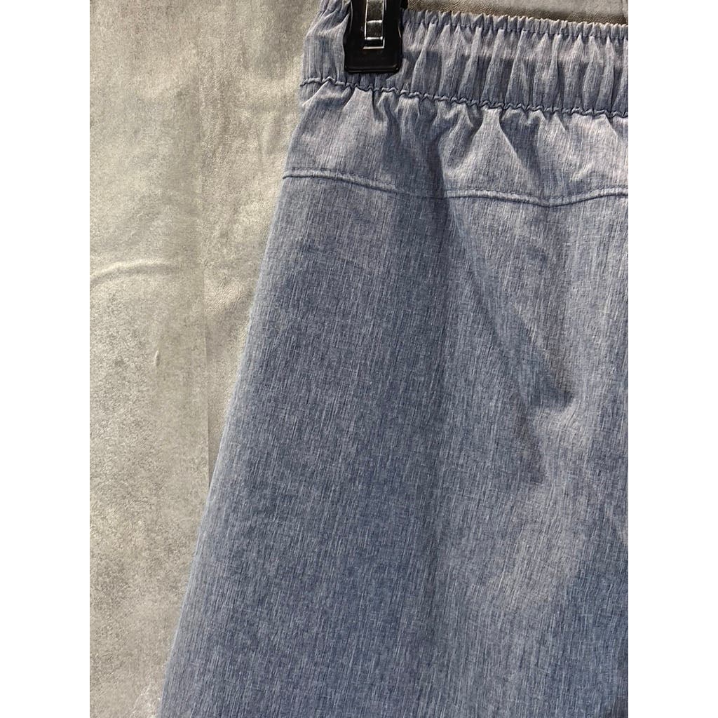 EDDIE BAUER Men's Blue Denim Chambray Pull On Drawstring Shorts SZ M