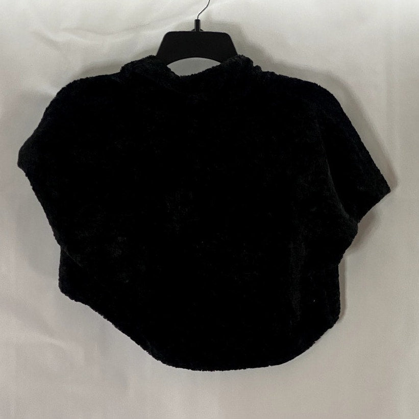 DRESSBARN COLLECTION Women's Black Faux-Fur Open-Front Shawl SZ M
