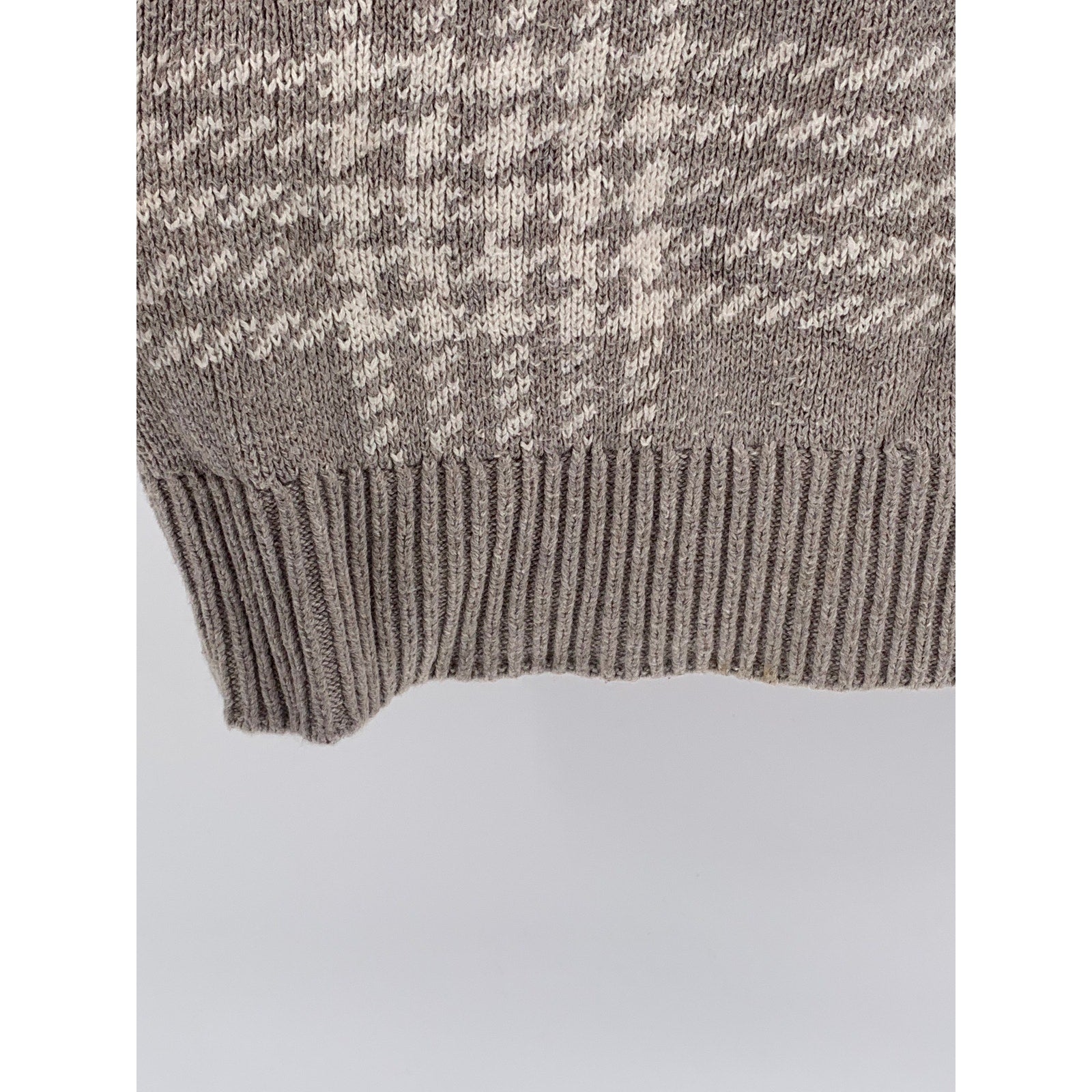 ABERCROMBIE & FITCH Women's Gray Plaid V-Neck Knit Oversized Sweater Vest SZ M