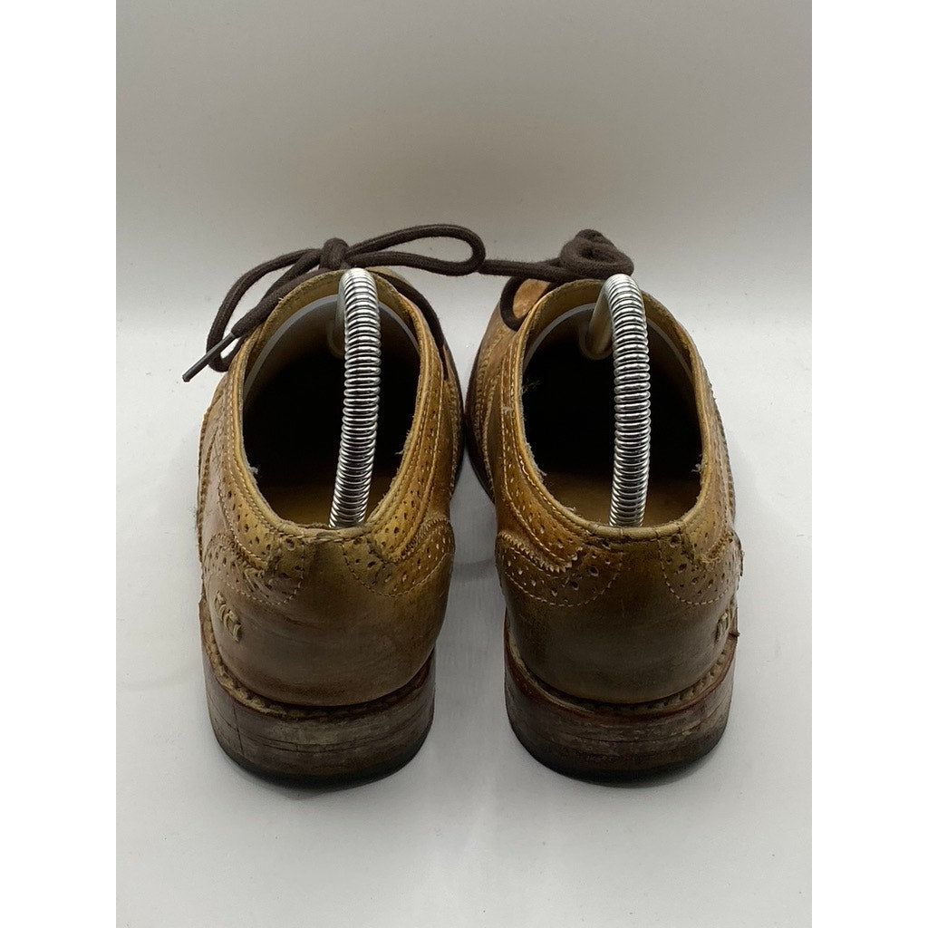 BED|STU Women’s Tan Leather Lita Wingtip Lace-Up Oxford Shoes SZ 7