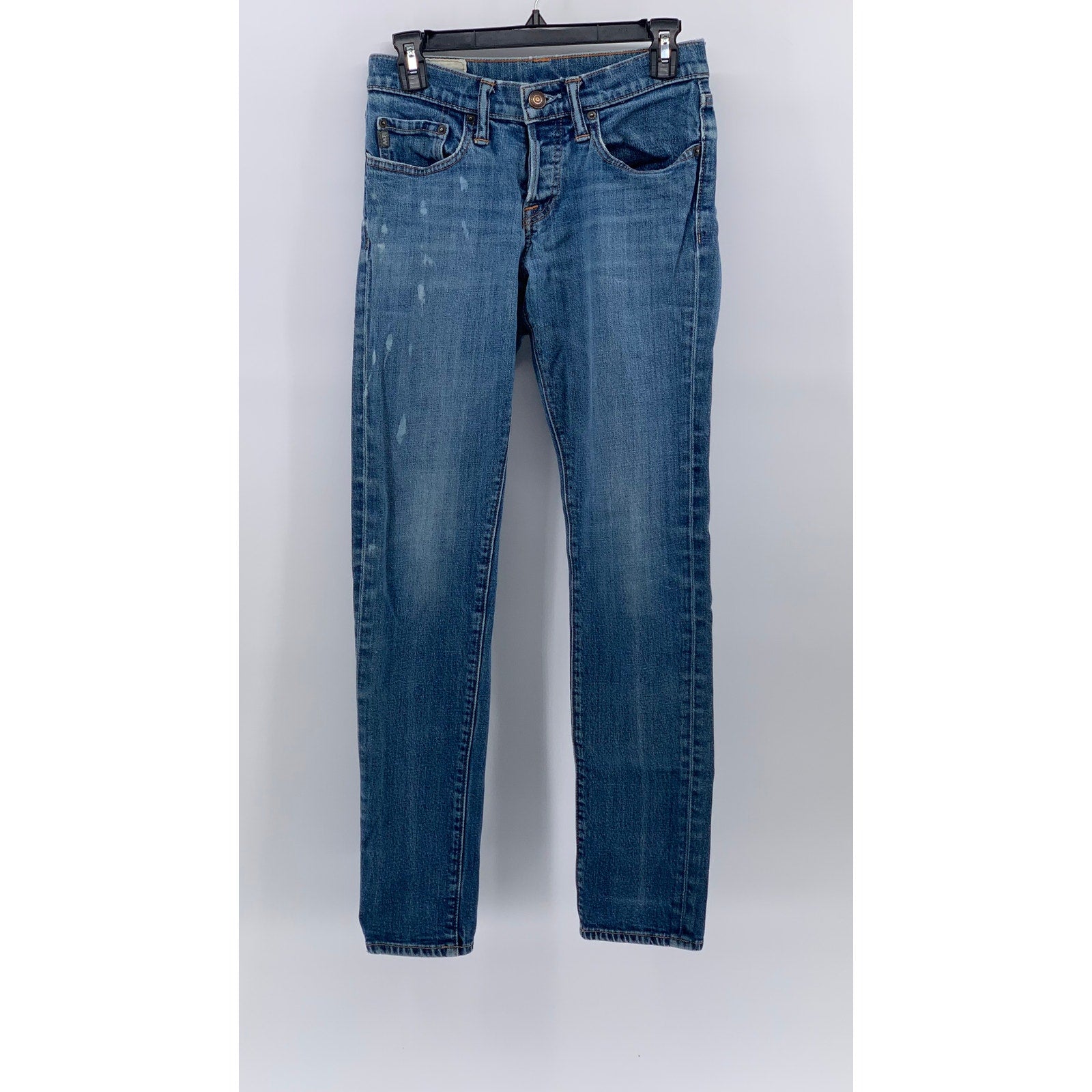 ABERCROMBIE & FITCH Men's Dark Blue Denim Distressed Slim-Leg Jeans SZ 28X30