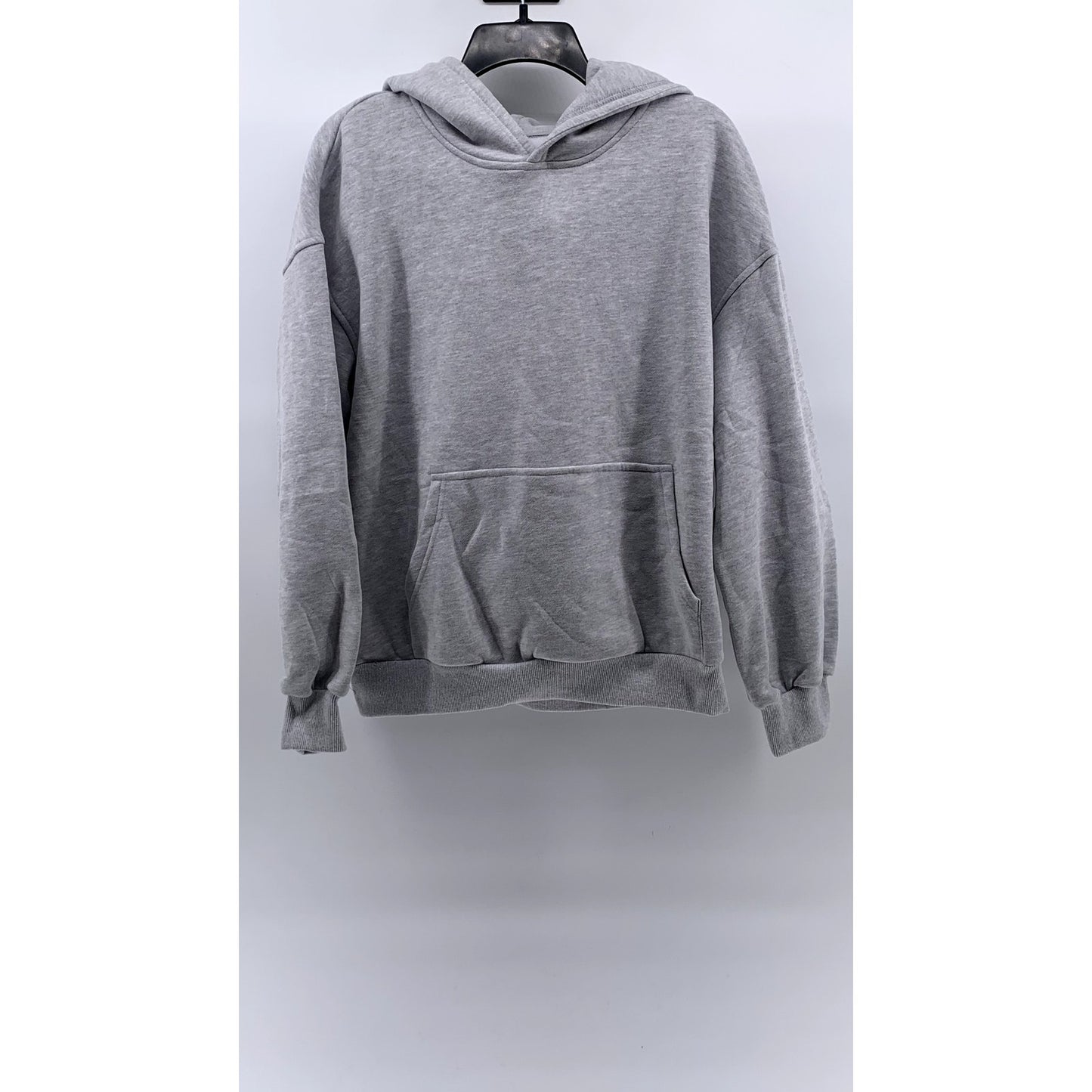 ANRABESS Women's Light Gray Fleece Drop Shoulder Pullover Hoodie SZ M