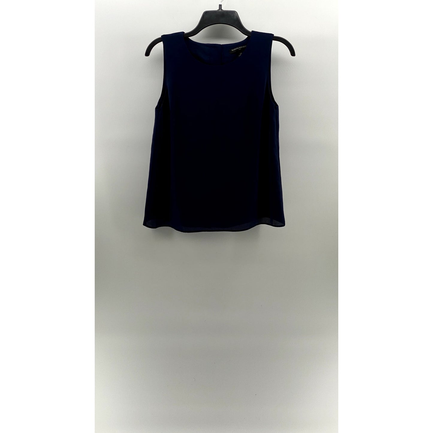 BANANA REPUBLIC Women's Maritime Blue Crewneck Sleeveless Button-Back Top SZ XS