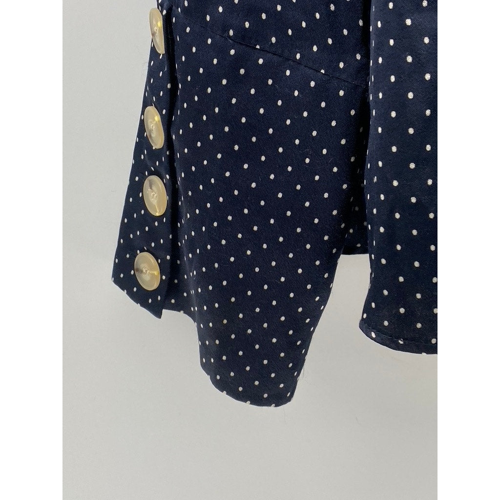 ZARA TRAFALUC Women's Micro Dot Double-Breast V-Neck Long Sleeve Blazer SZ M