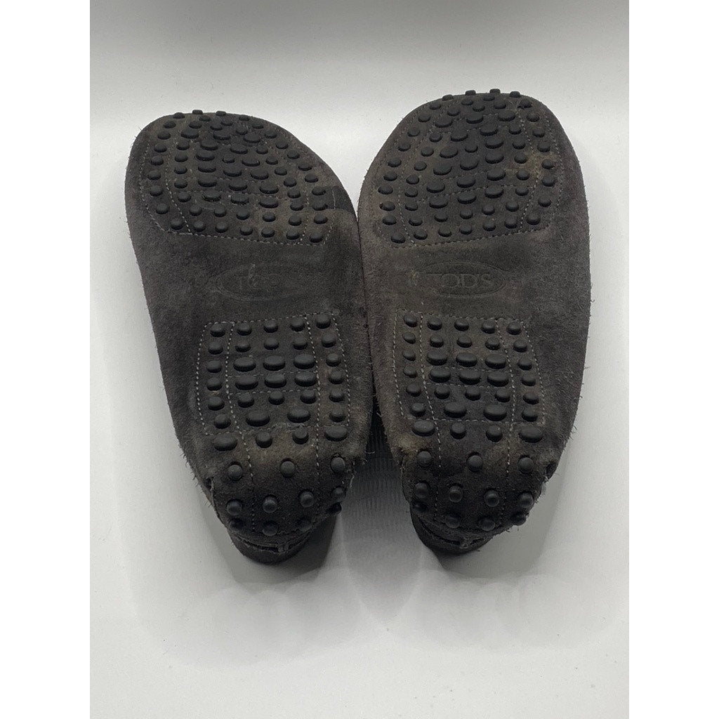 TODS Women's Dark Gray Gommino Slip-On Suede Penny Driving Shoes SZ 38(US8)