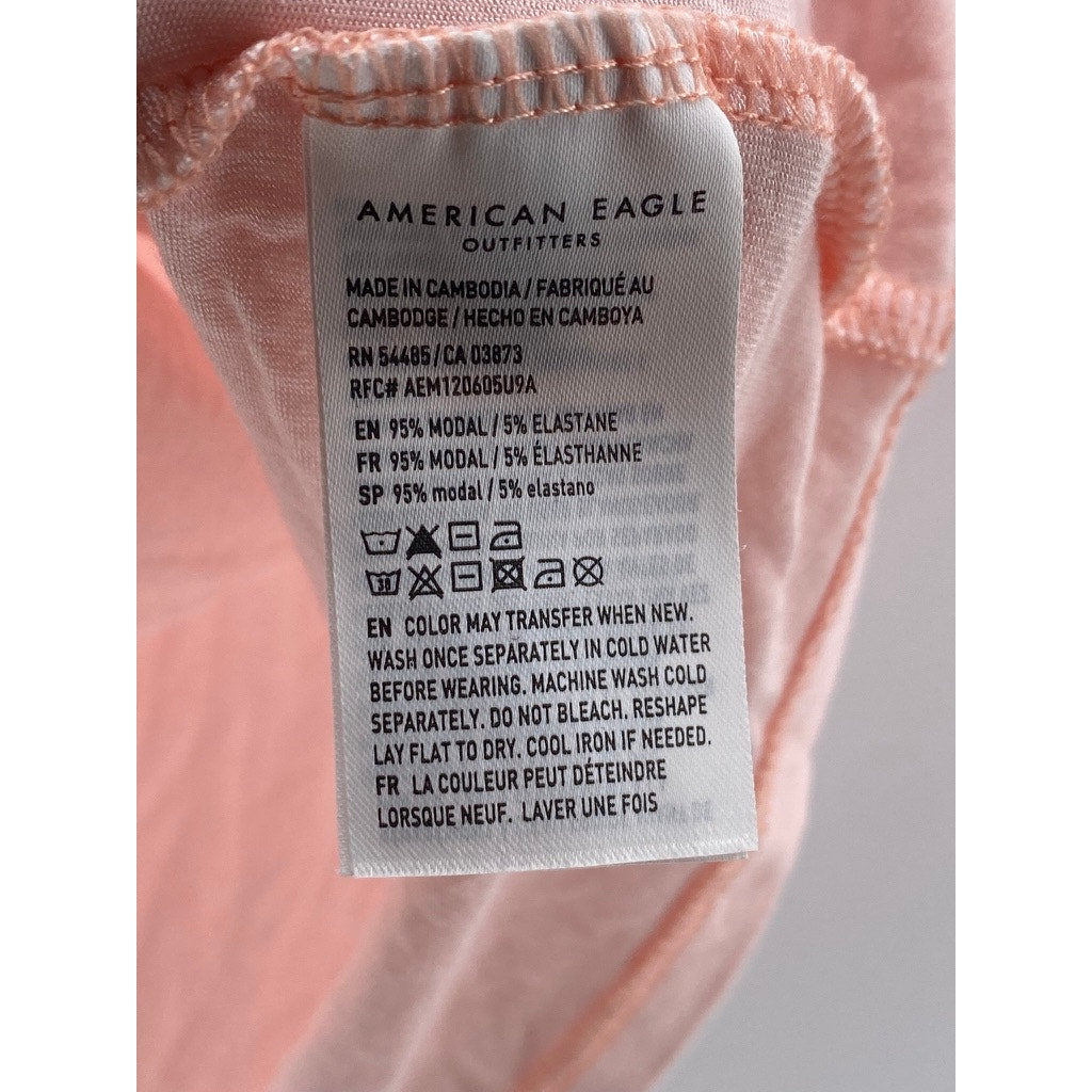 AMERICAN EAGLE Women's Light Pink Soft & Sexy Crewneck Short Sleeve Top SZ S