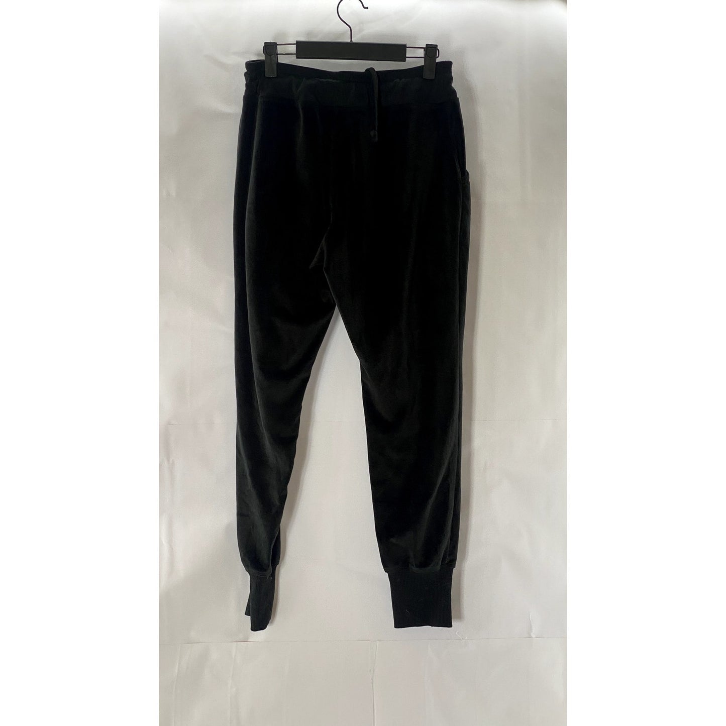 BOBEAU Women's Black Velvet Drawstring Pull-On Jogger Pants SZ S
