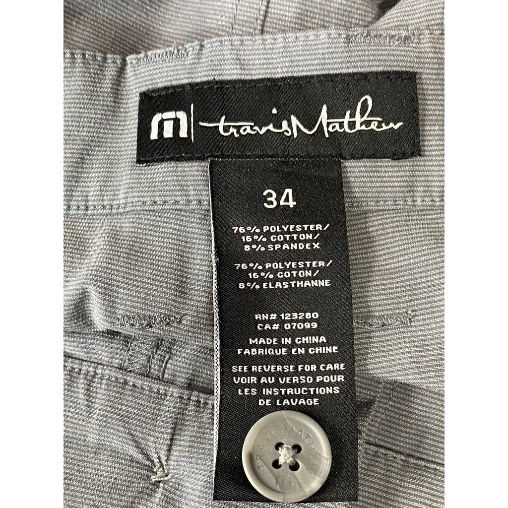 TRAVIS MATHEW Men's Grey Regular-Fit Five-Pocket Open To Close Golf Pants SZ 34