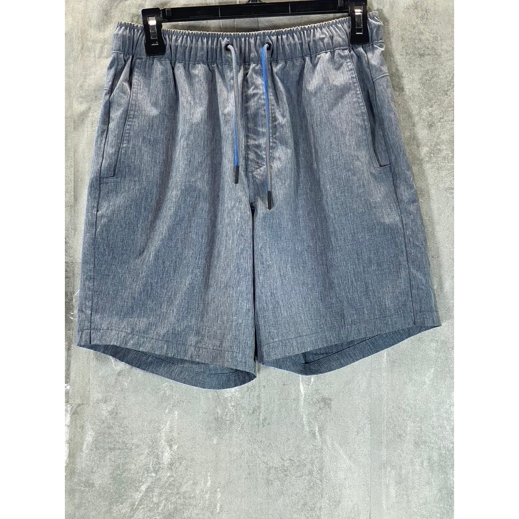 EDDIE BAUER Men's Blue Denim Chambray Pull On Drawstring Shorts SZ M