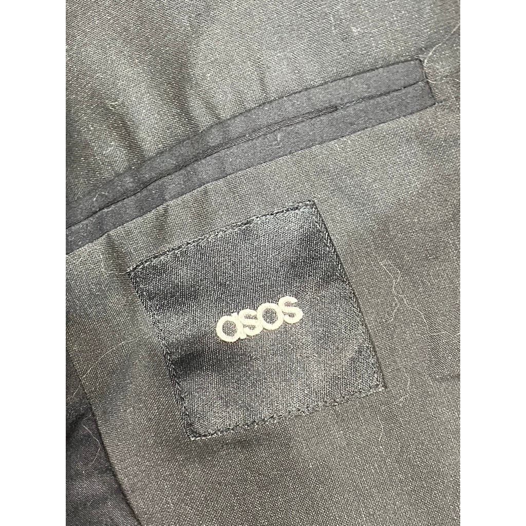 ASOS Men's Black Solid Single-Button Blazer SZ 34