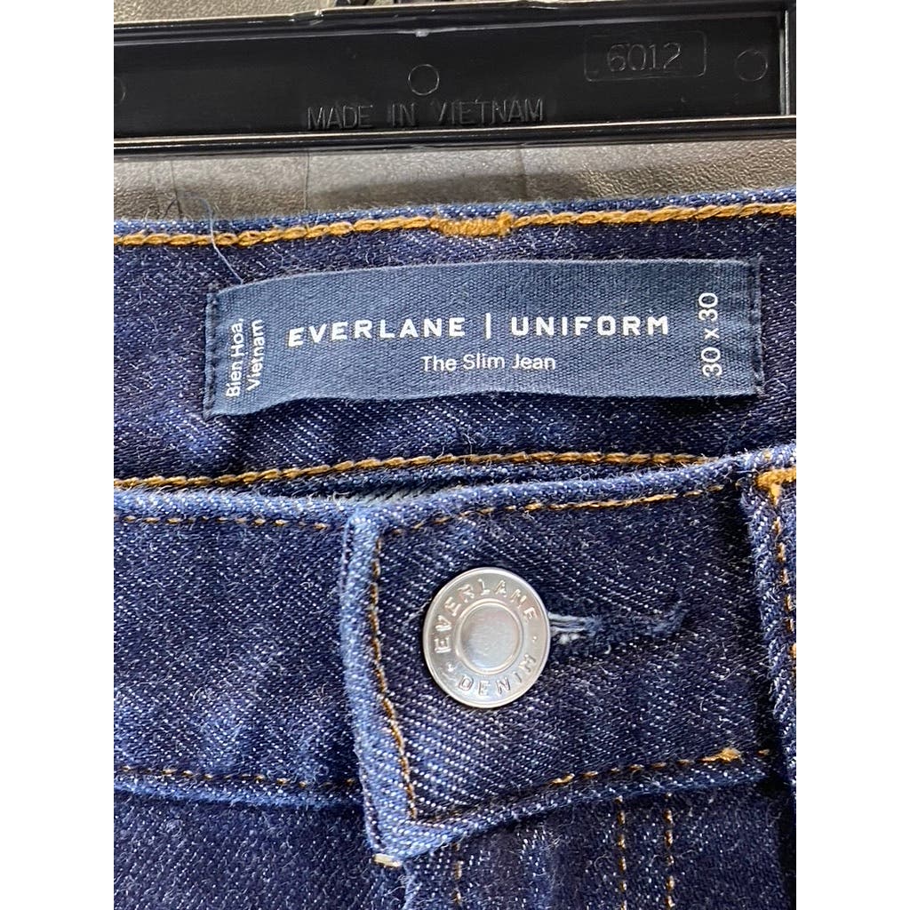 EVERLANE Men's Dark Indigo The Slim 4-Way Stretch Uniform Denim Jeans SZ 30X30