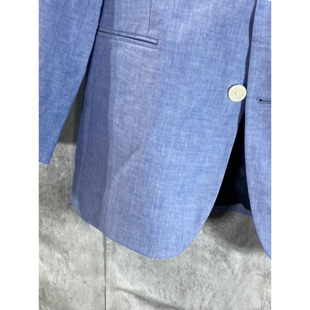 TOMMY HILFIGER Men's Blue Chambray Two-Button Blazer SZ 38R