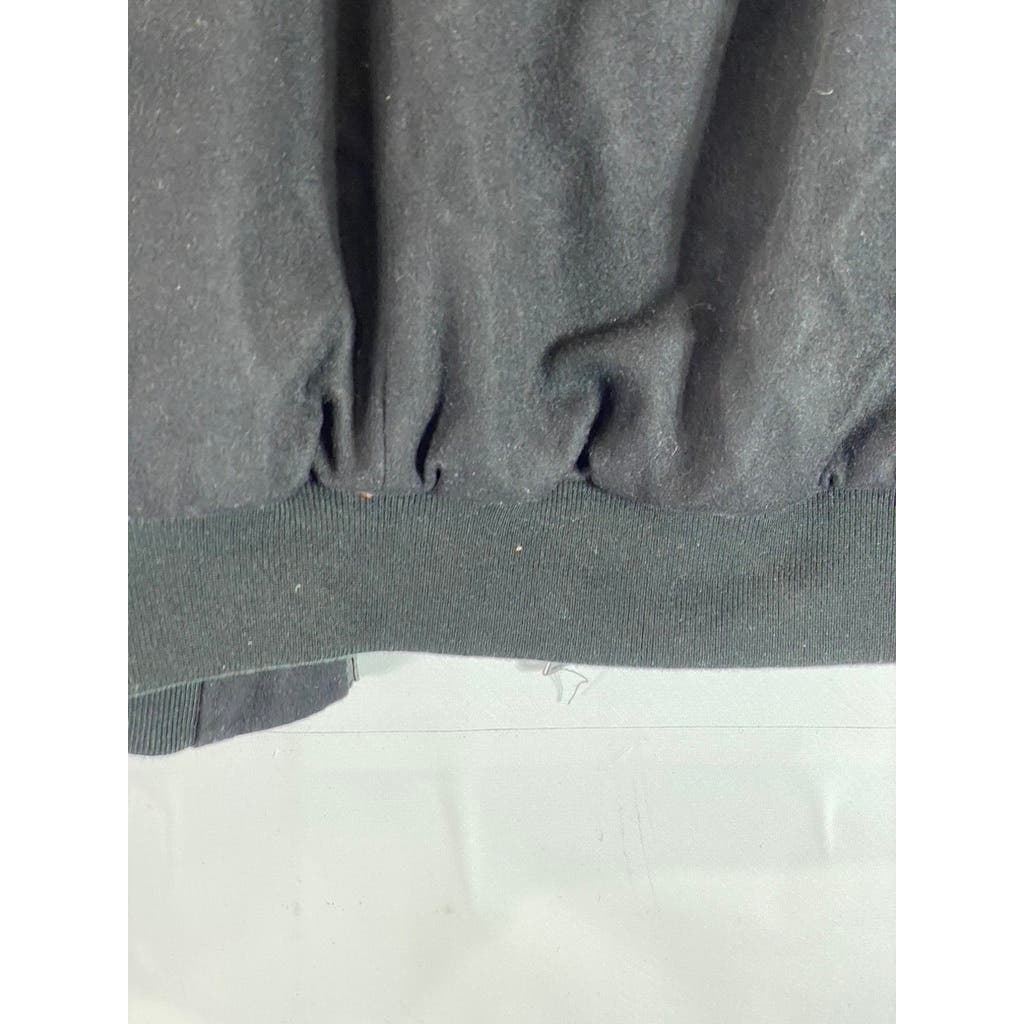 CALVIN KLIEN Men's Black Wool-Blend Knit-Trim Bomber Zip-Up Jacket SZ S