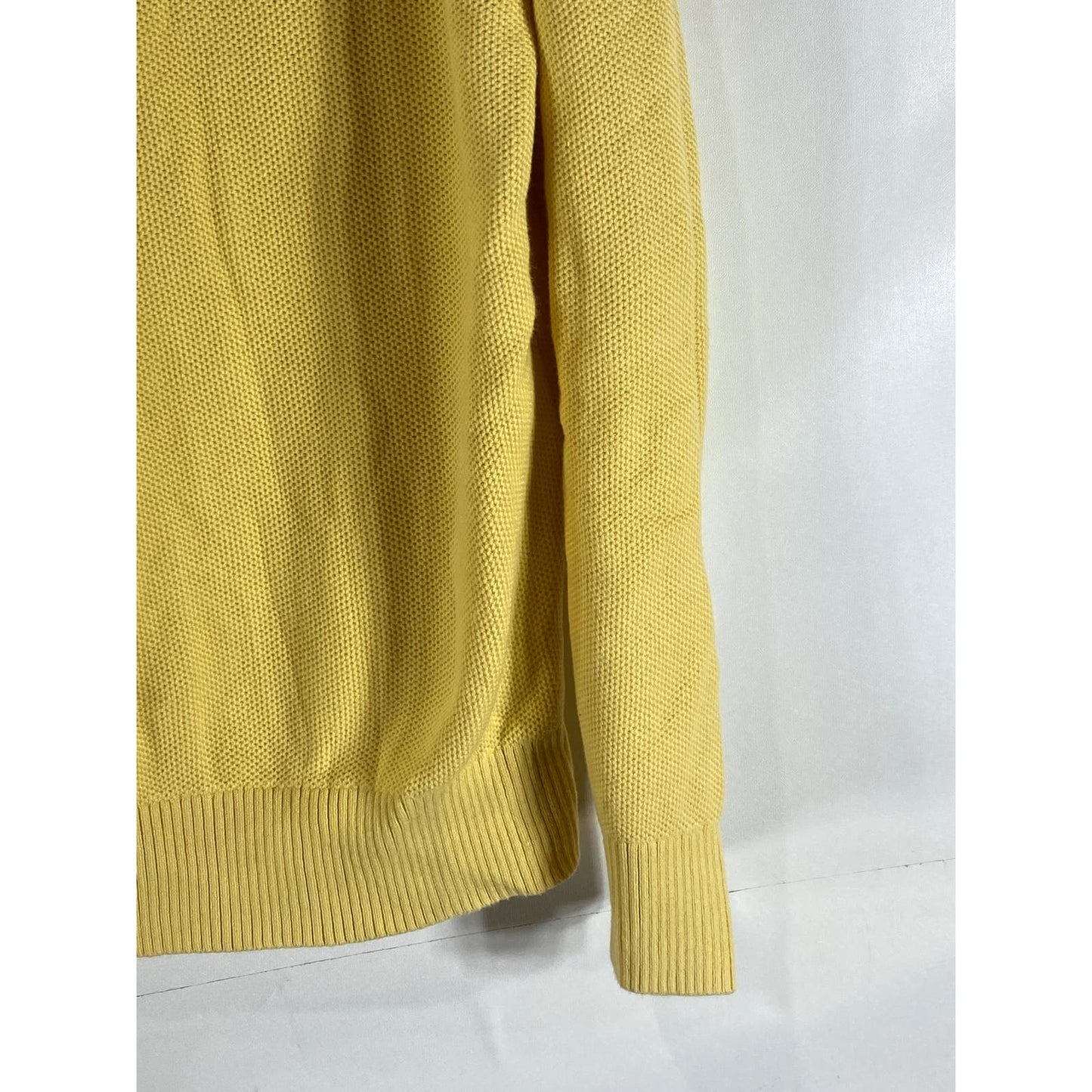 TOMMY HILFIGER Men's Yellow Quarter-Zip Pullover Sweater SZ M