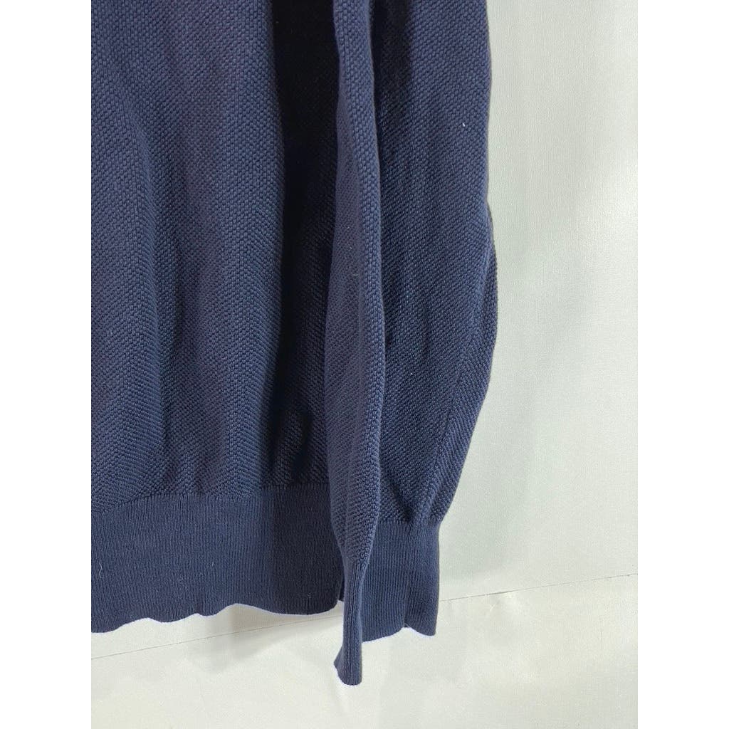 J.CREW Men's Navy Cotton Knit Crewneck Pullover Long Sleeve Sweater SZ L