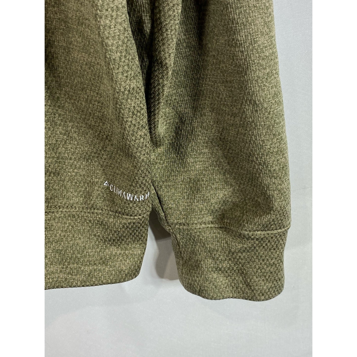 ADIDAS Men's Olive Green Logo Performance Fleece Pullover Hoodie SZ L