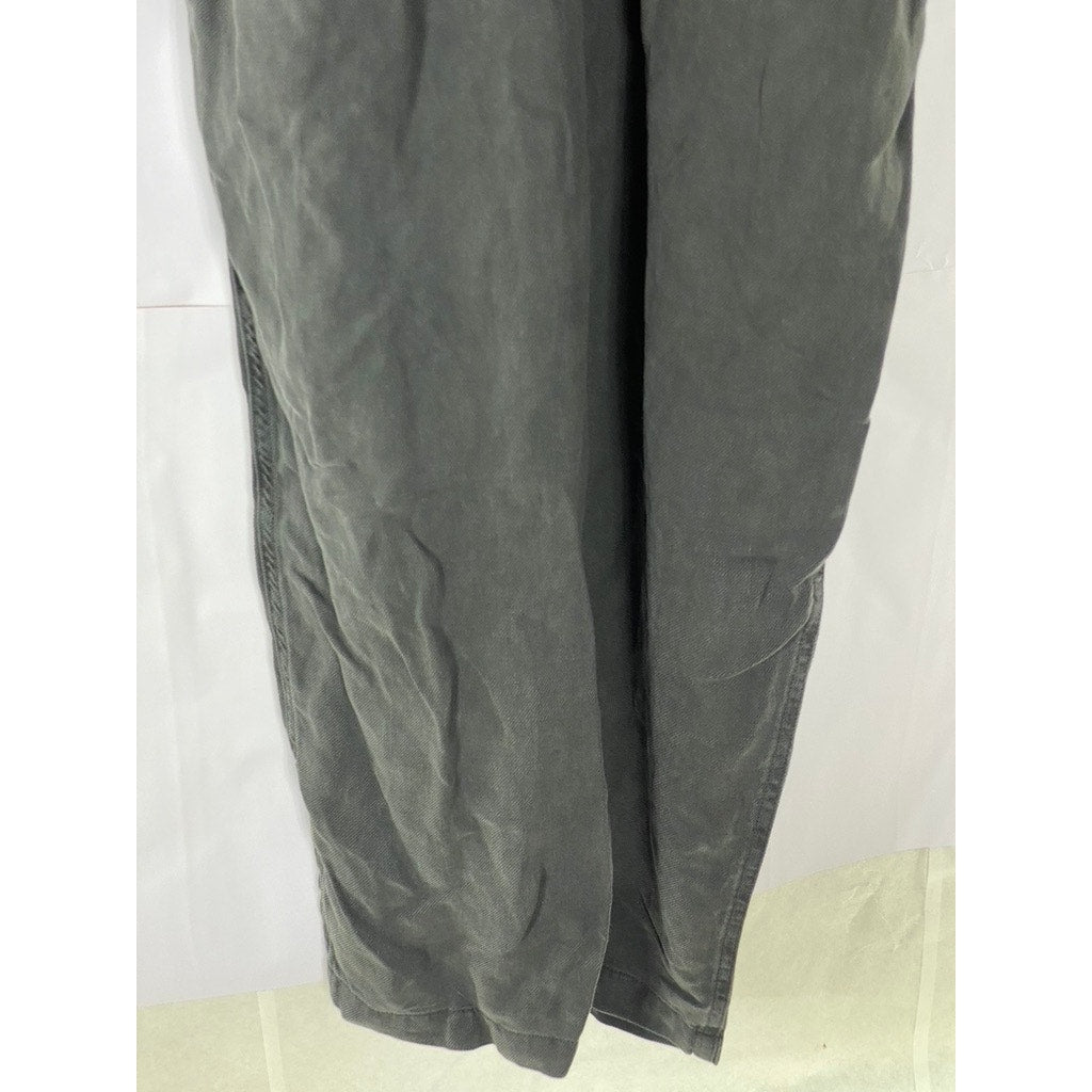 AERIE Women's Washed Black Denim Adjustable Straps Relaxed-Fit Jean Overall SZ M