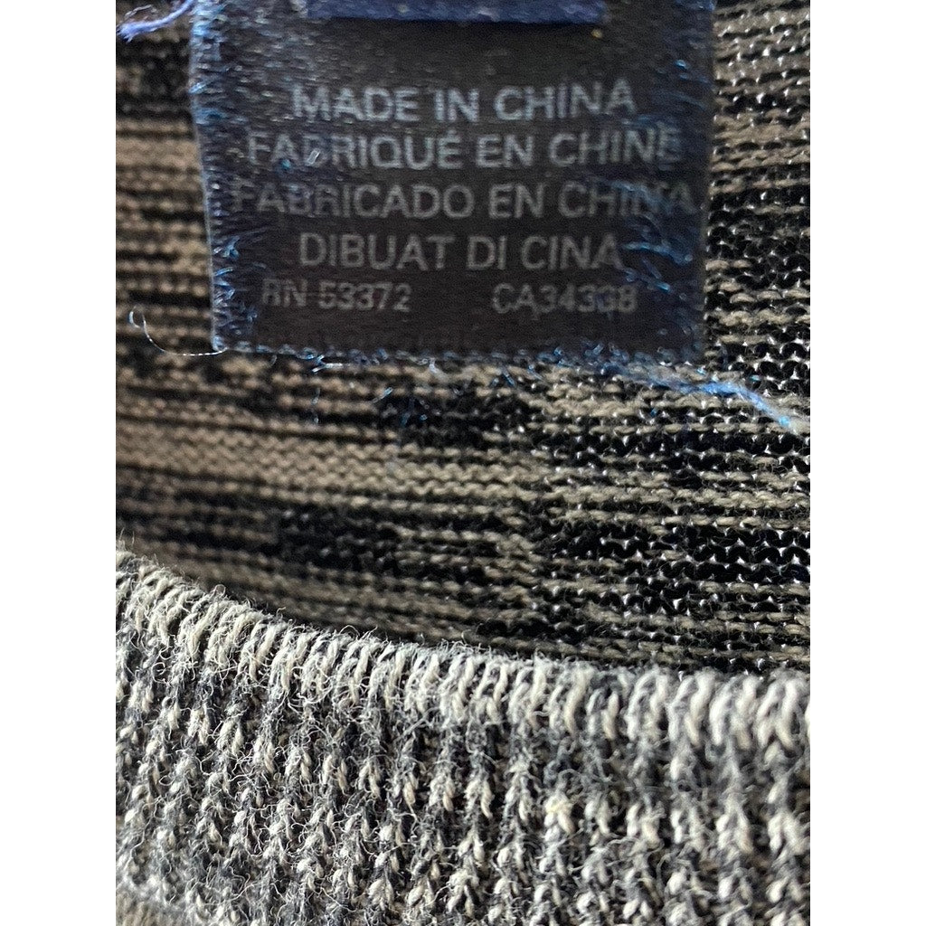 FRENCH CONNECTION Women's Gray-Black Sequin Embellished Bird Sweater SZ S