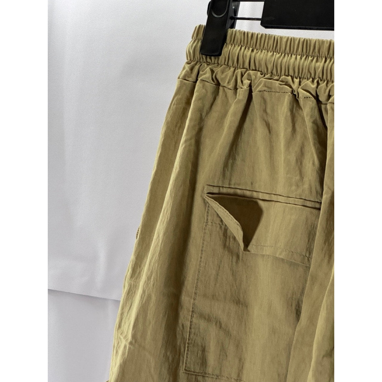 Women's Tan Cargo Bungee-Hem Pull-On Elastic Waist Pants SZ S