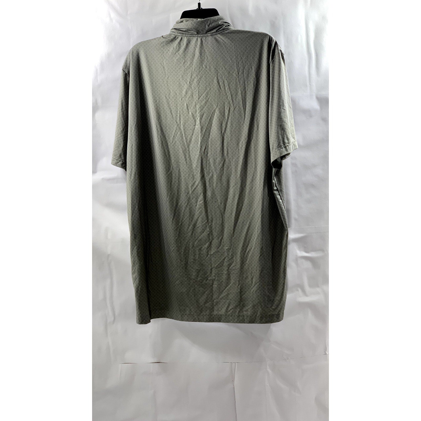 ADIDAS Men's Gray Diamond Print Short Sleeve Golf Polo Shirt SZ L