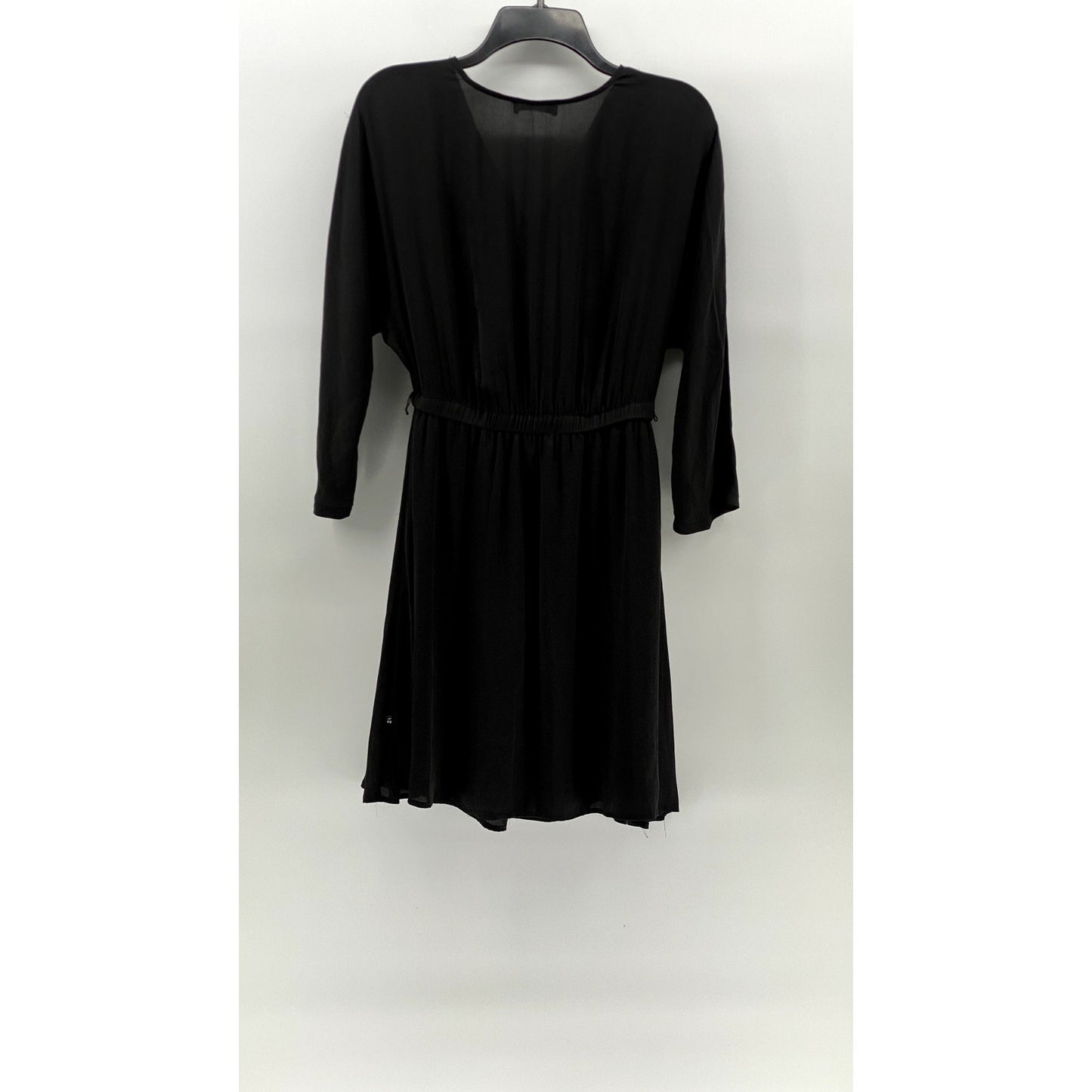 LE TEMPS DE CERISES Women's Black V-Neck Long Sleeve Elastic-Waist Dress SZ S