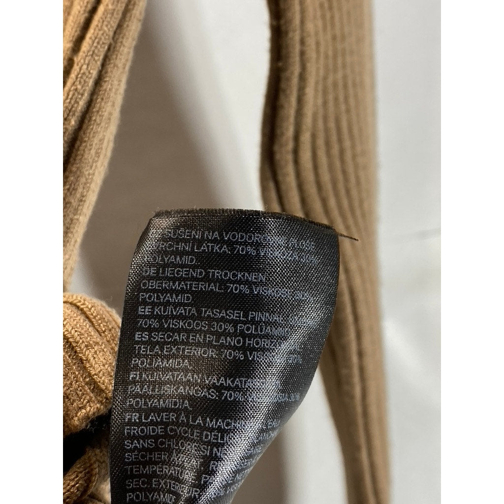 H&M Women's Brown Rib Knit V-Neck Long Sleeve Button-Up Cardigan SZ XS