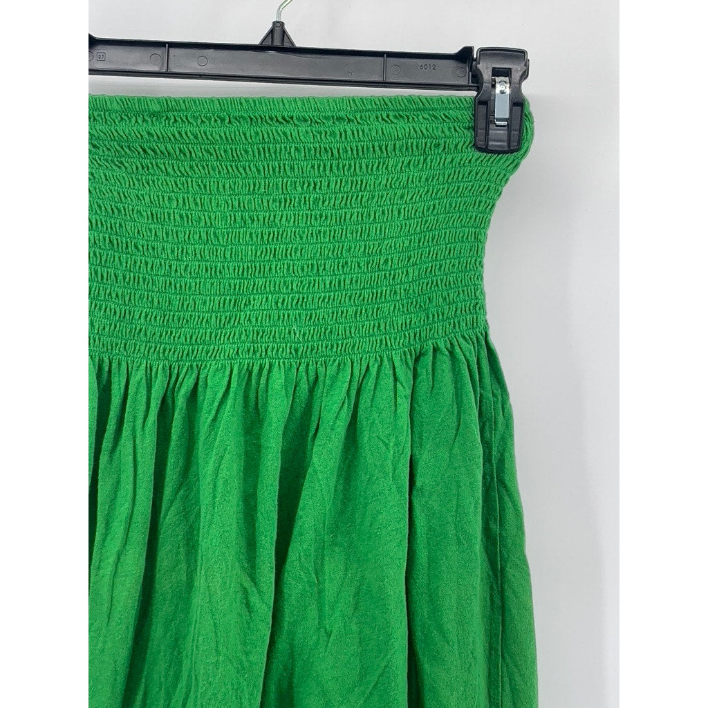 THE ORIGINAL ARIZONA Women's Dark Green Smocked Strapless A-Line Mini Dress SZ M