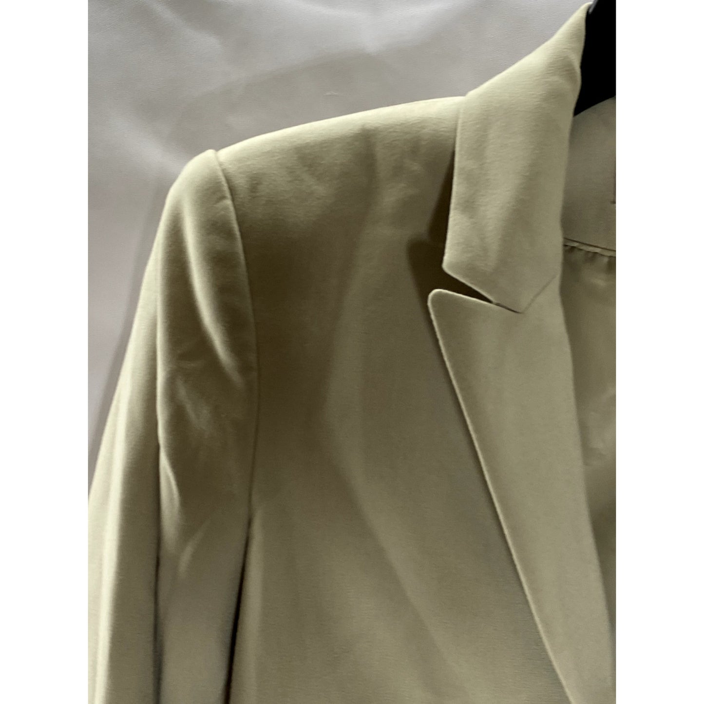 CALVIN KLEIN Women's Beige Solid Notch Collar Lined Two-Button Blazer SZ 2