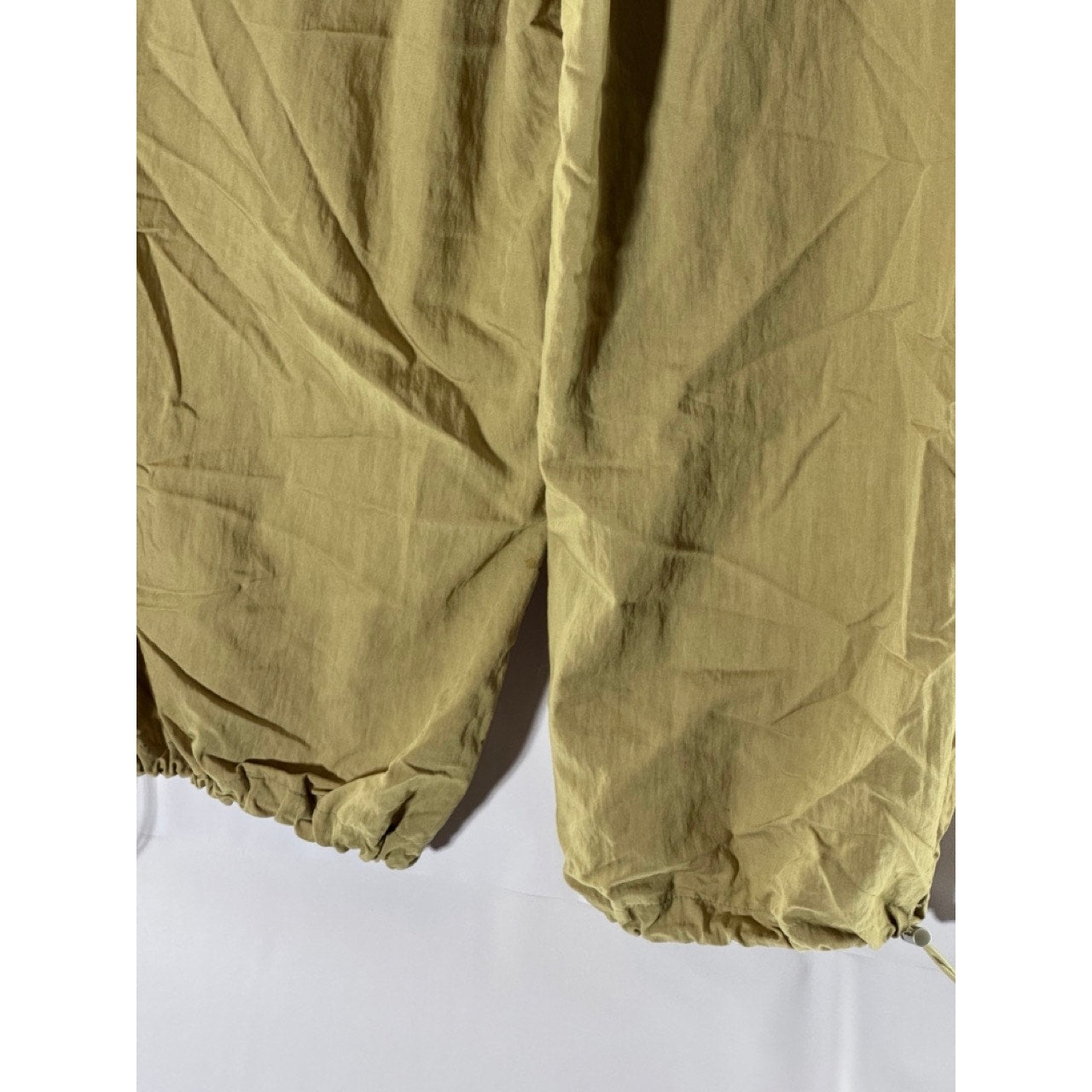 Women's Tan Cargo Bungee-Hem Pull-On Elastic Waist Pants SZ S