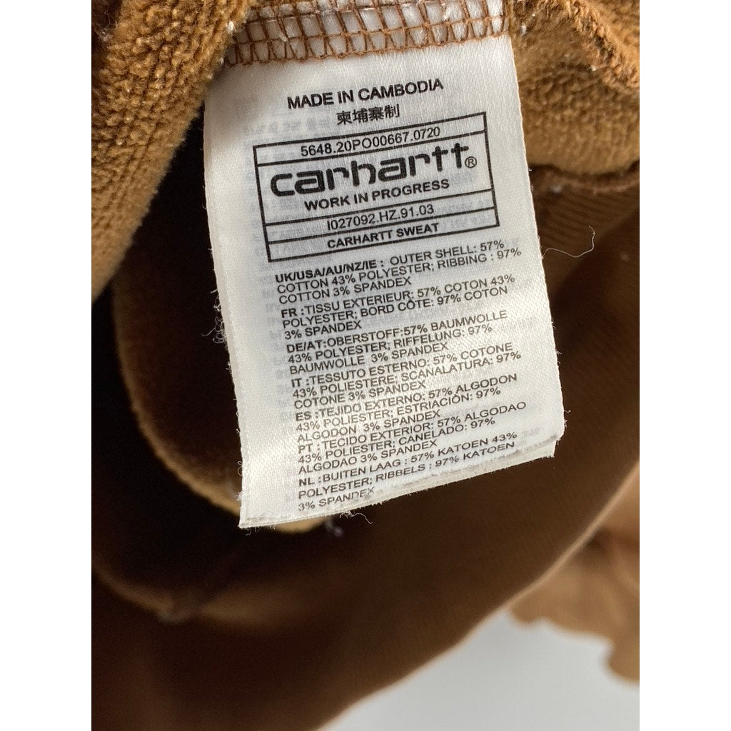 CARHARTT WIP Men's Brown Crewneck Logo Casual Pullover Sweatshirt SZ S
