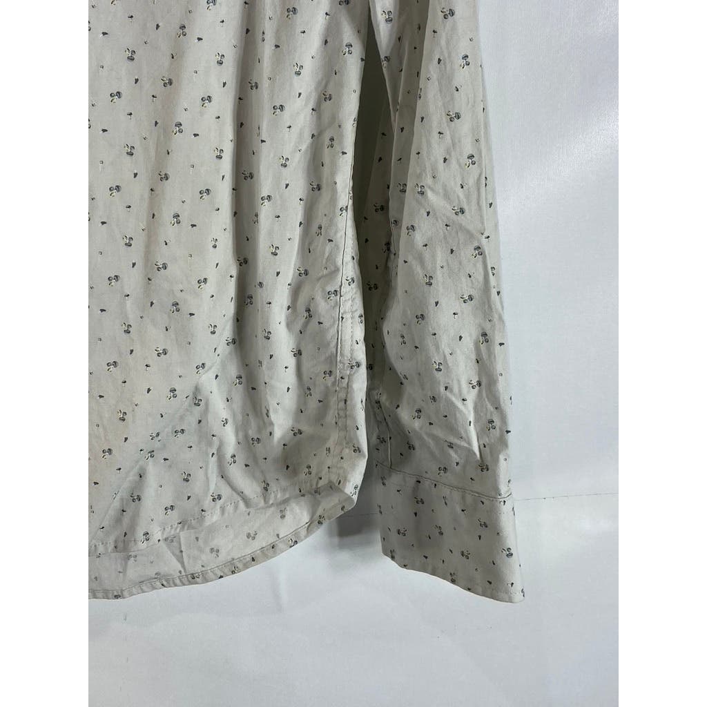 GOODFELLOW & CO Men's Silver Printed Every Wear Slim Button-Up Poplin Shirt SZ M
