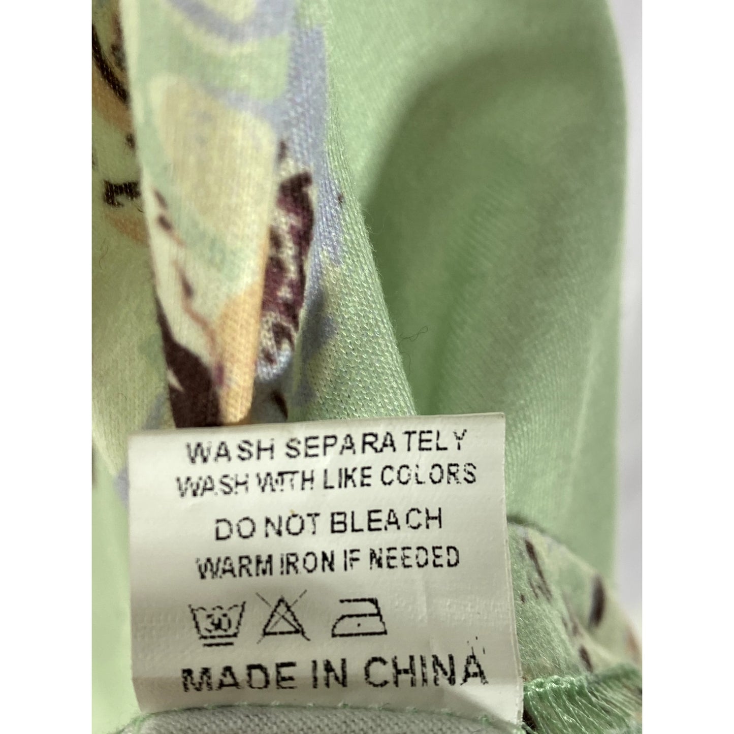 UNBRANDED Women's Light Green Floral Print V-Neck Short Sleeve Top SZ XL