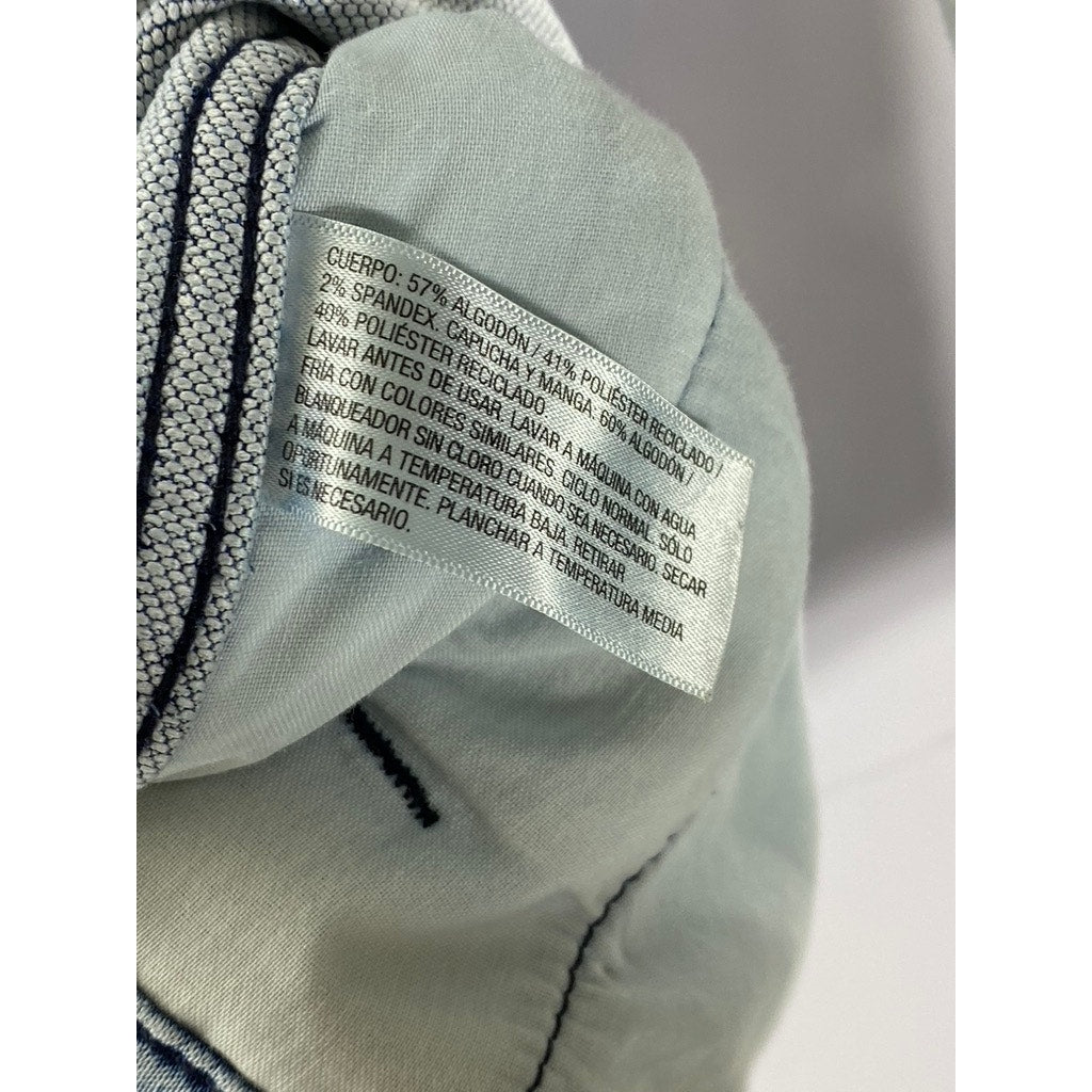 ART CLASS Boy’s Light Wash Blue-Gray Denim Snap-Button Hooded Jacket SZ L 10/12
