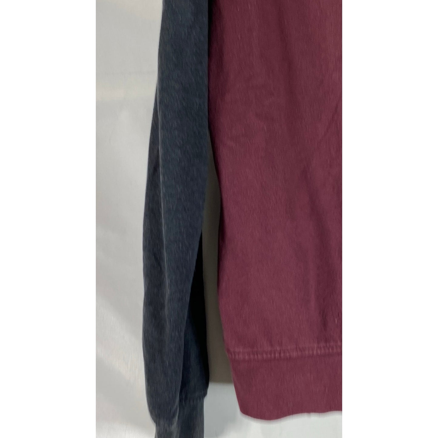 Zumiez ZINE Women's Black/Burgundy Colorblock Zip-Up Hooded Sweater SZ S