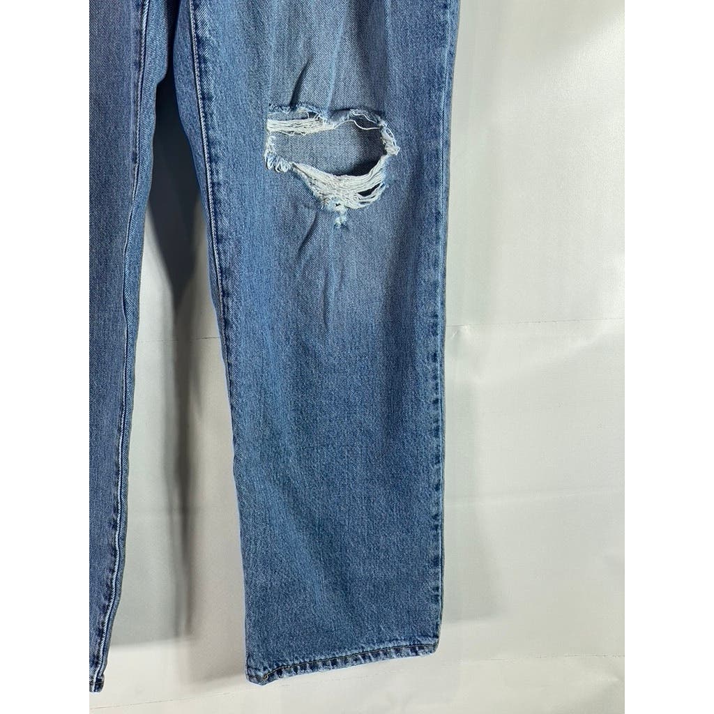 LEVI'S Women's Medium Indigo Distressed Mid-Rise 94' Baggy Jeans SZ 32