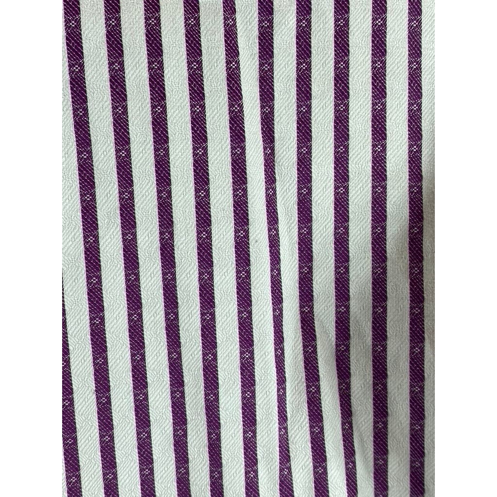 ROBERT GRAHAM Men's White/Burgundy Striped Knowledge Wisdom Truth Shirt SZ 17