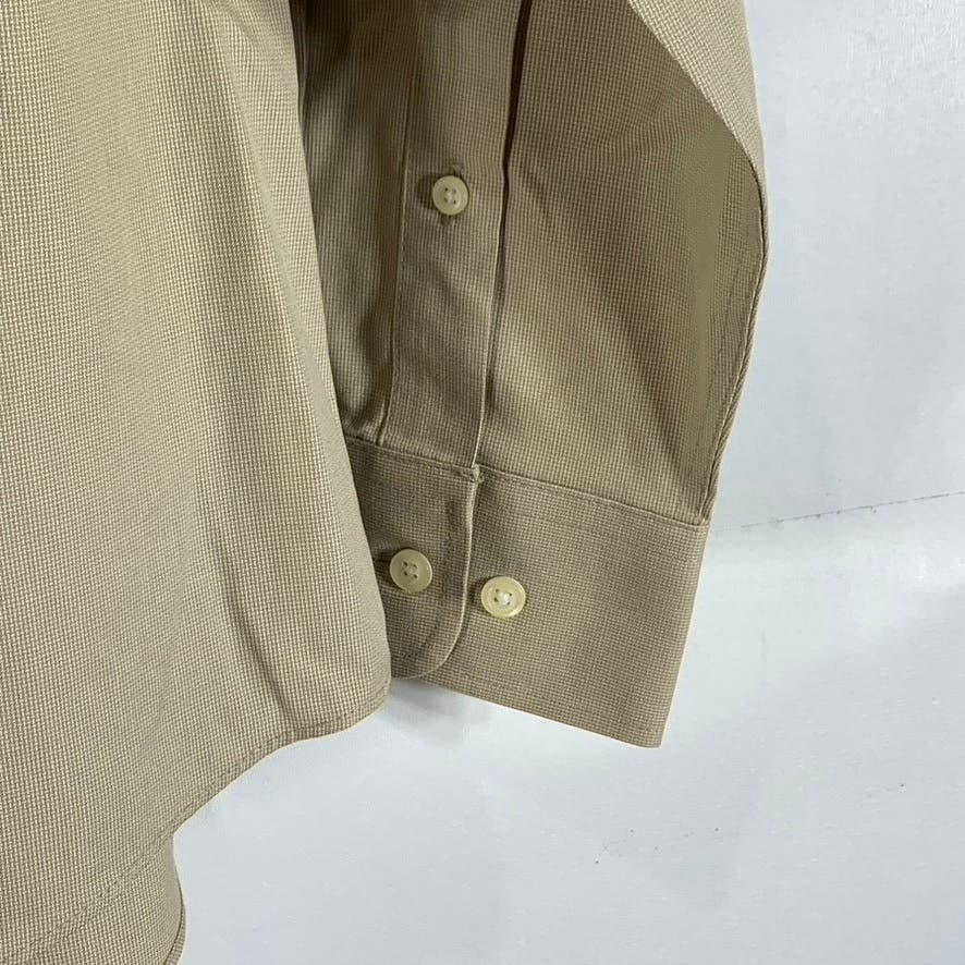 JOSEPH & FEISS Men's Beige Textured Non-Iron Button-Up Dress Shirt SZ 15.5-34/35