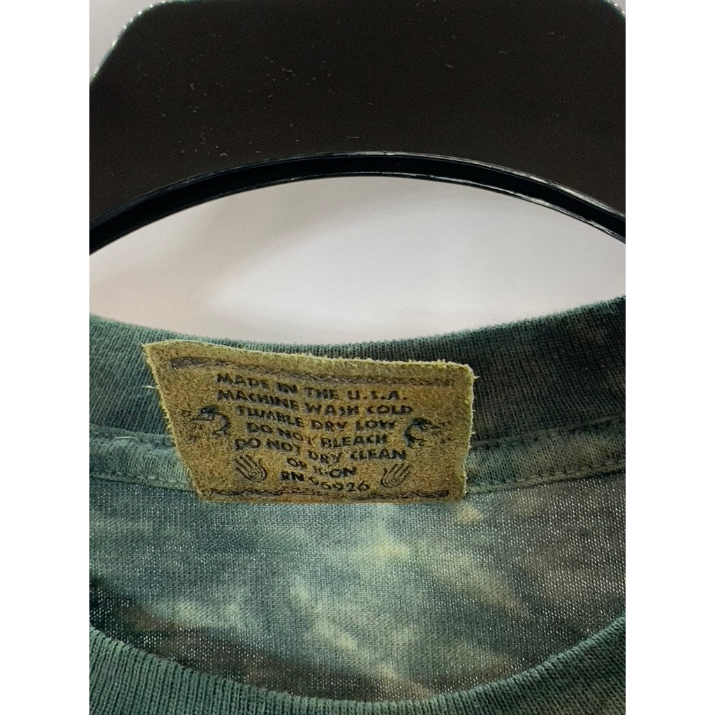 THE MOUNTAIN Women's Green Tie-Dye Native American Short Sleeve T-Shirt SZ 2XL