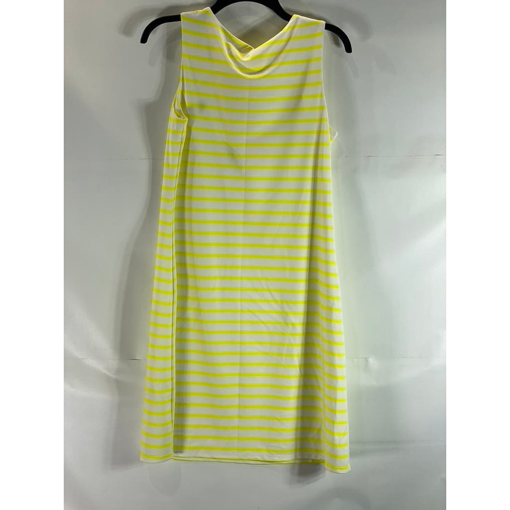 JUDE CONNALLY Women's Yellow/White Striped Beth Crewneck Mini Dress SZM